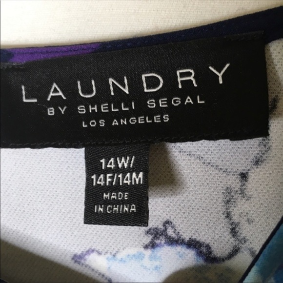 NWT Laundry floral flutter ruffle dress 14 W 1X - Picture 8 of 8